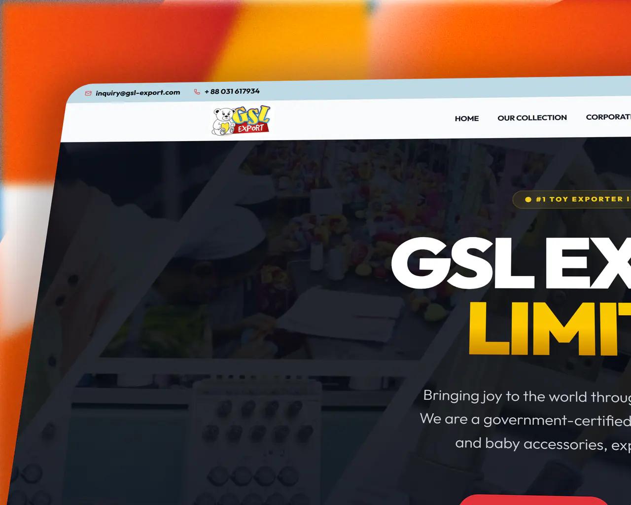 GSL Export website mockup